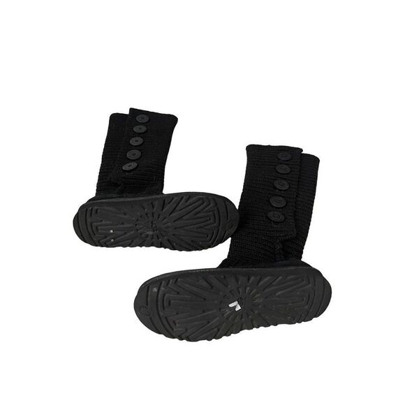 UGG Womens Black Knit Wool Button Cardy Mid Calf Shoes Winter Boots Size 7 - Picture 1 of 4